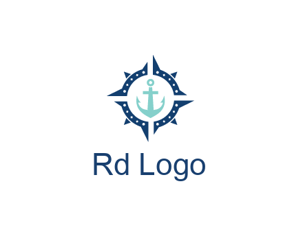 ship anchor in compass circle