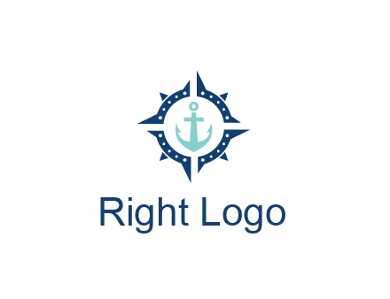 ship anchor in compass circle
