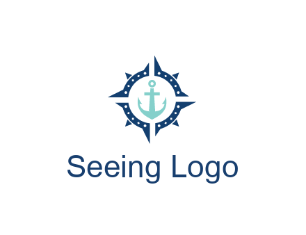 ship anchor in compass circle