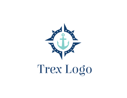 ship anchor in compass circle