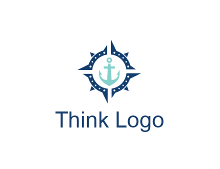 ship anchor in compass circle