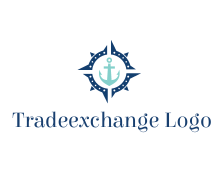 ship anchor in compass circle