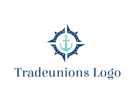 ship anchor in compass circle