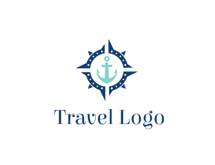 ship anchor in compass circle