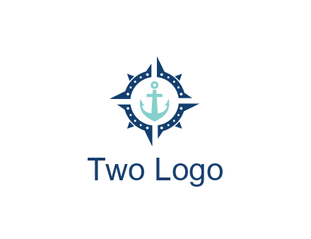 ship anchor in compass circle