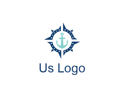 ship anchor in compass circle
