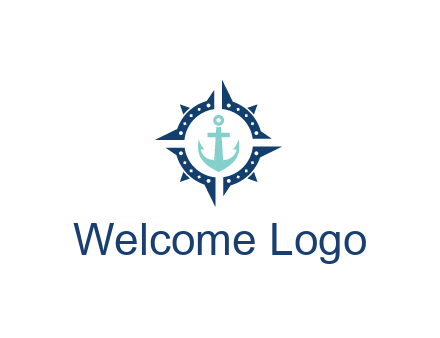 ship anchor in compass circle