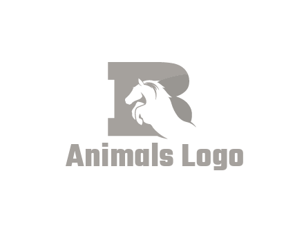 negative spacing horse in letter B
