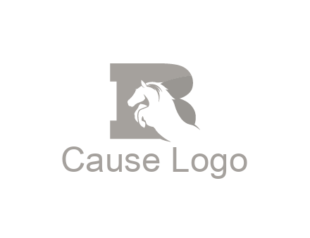 negative spacing horse in letter B