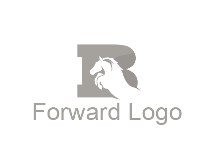 negative spacing horse in letter B