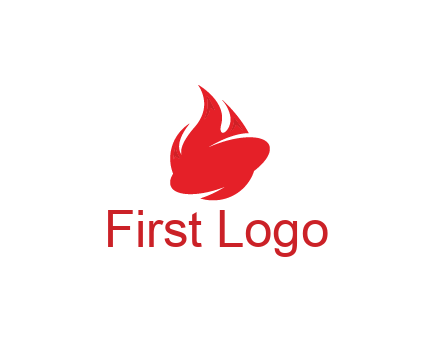 oval with flame