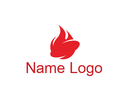 oval with flame