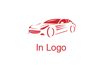 abstract line art car