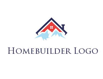 mountains and house with chimney