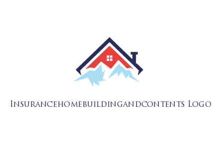 mountains and house with chimney