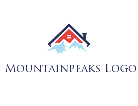 mountains and house with chimney