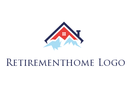 mountains and house with chimney