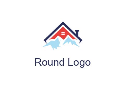 mountains and house with chimney