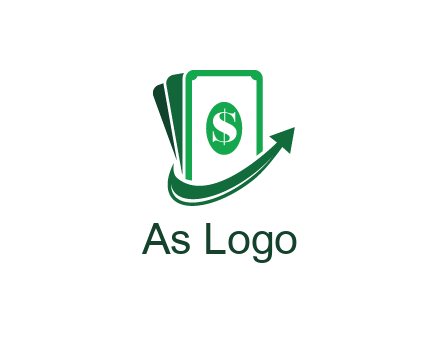 money with dollar sign and swoosh arrow