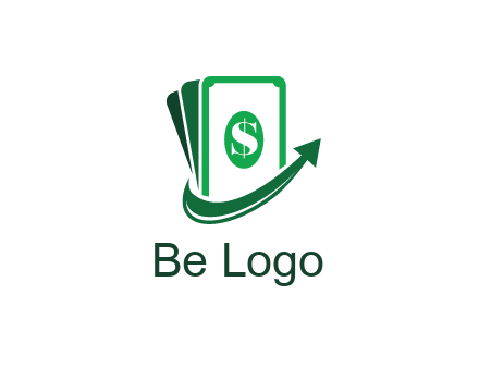 money with dollar sign and swoosh arrow