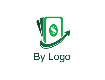 money with dollar sign and swoosh arrow