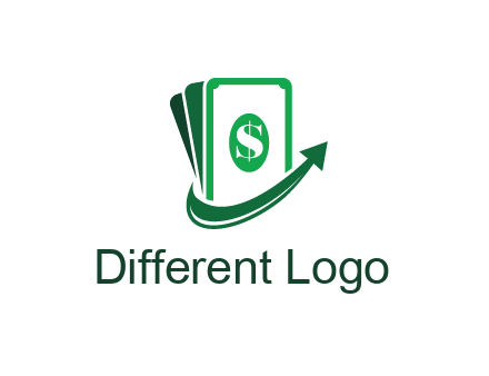 money with dollar sign and swoosh arrow