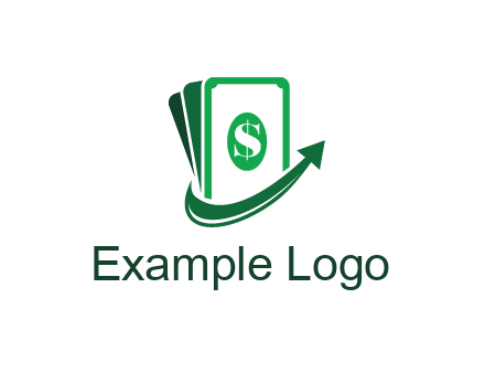 money with dollar sign and swoosh arrow