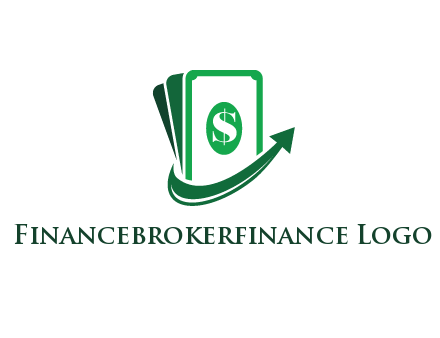 money with dollar sign and swoosh arrow