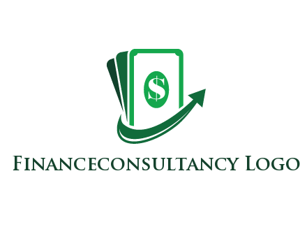 money with dollar sign and swoosh arrow