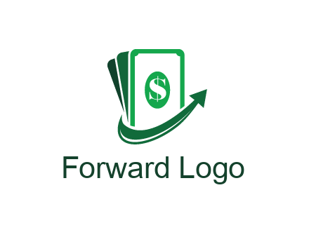 money with dollar sign and swoosh arrow