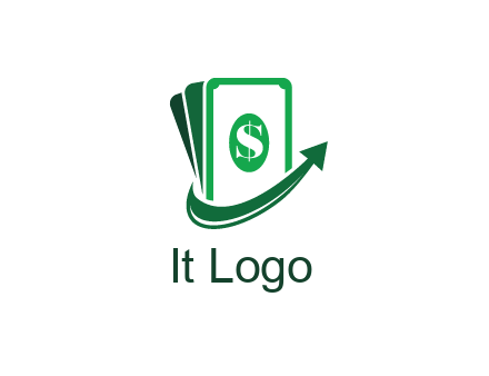 money with dollar sign and swoosh arrow