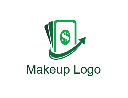 money with dollar sign and swoosh arrow