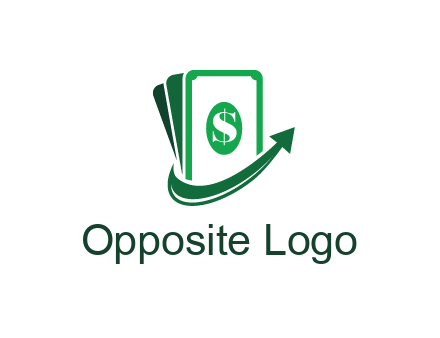 money with dollar sign and swoosh arrow