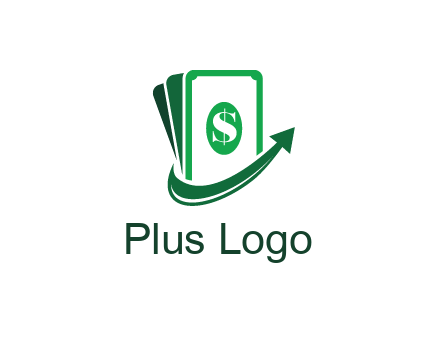 money with dollar sign and swoosh arrow