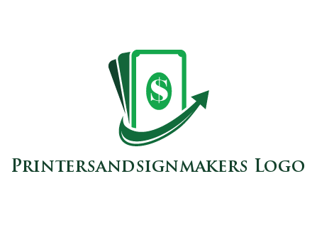 money with dollar sign and swoosh arrow