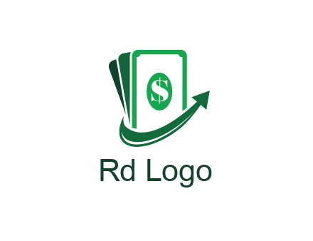 money with dollar sign and swoosh arrow