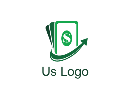 money with dollar sign and swoosh arrow