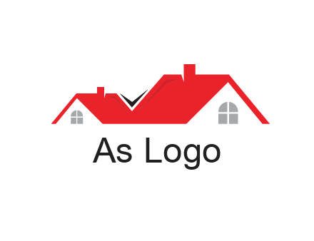 house roof with chimneys 