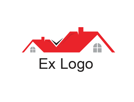 house roof with chimneys 