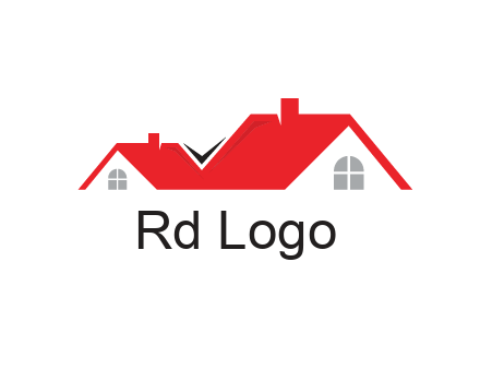 house roof with chimneys 
