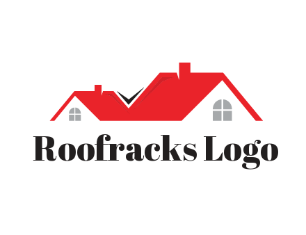 house roof with chimneys 