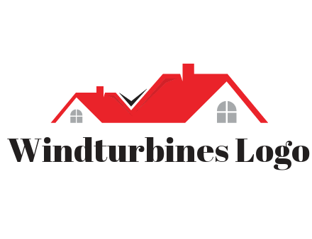 house roof with chimneys 