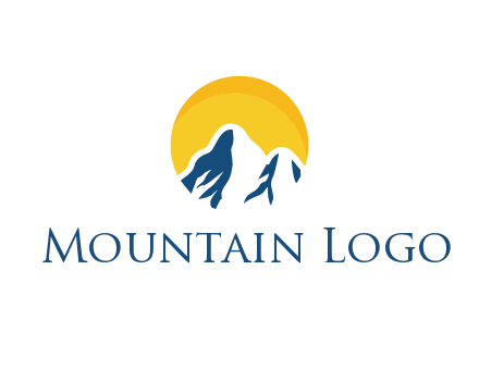 sun behind abstract mountains