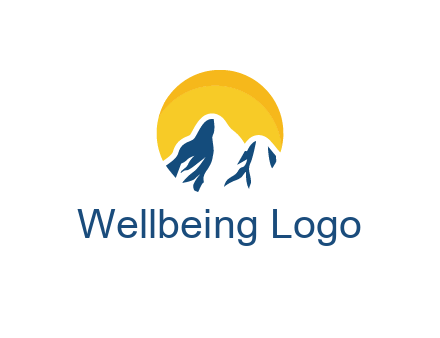 sun behind abstract mountains