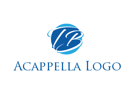 negative spacing letter T and letter B in circle