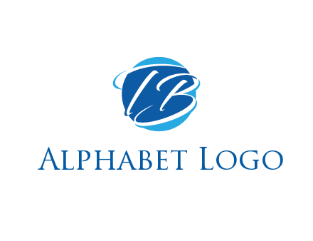negative spacing letter T and letter B in circle