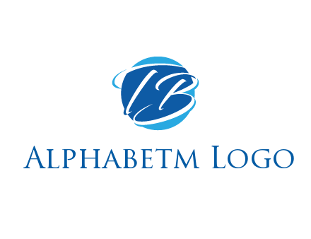 negative spacing letter T and letter B in circle