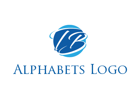 negative spacing letter T and letter B in circle