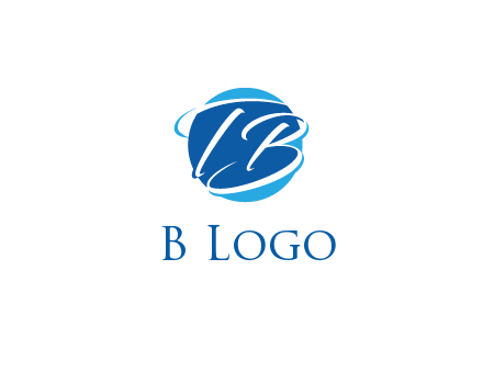 negative spacing letter T and letter B in circle