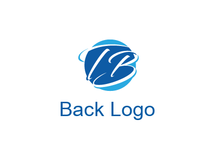 negative spacing letter T and letter B in circle